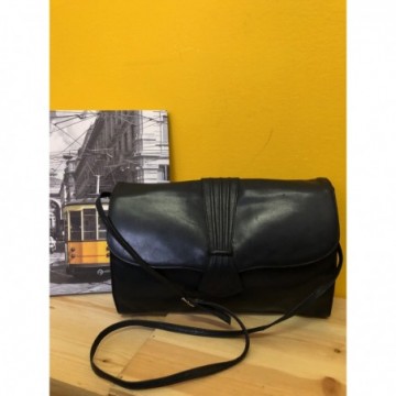 Borsa vintage in pelle blu...