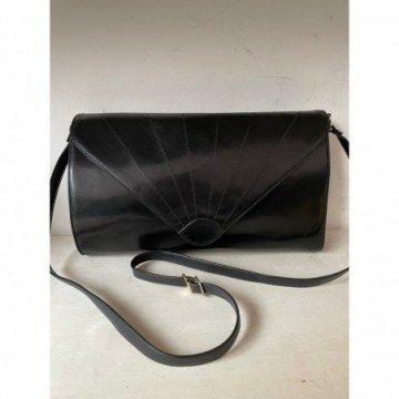 Borsa in pelle nera con...